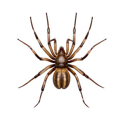 Detailed brown spider on isolated background 