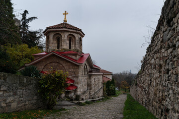 Fototapeta na wymiar The Chapel of Saint Petka in Belgrade, inside walls of Kalemegdan fortress