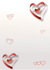 Letter of hearts background