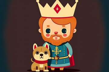 Obraz na płótnie Canvas Little king with crown created with Generative AI 
