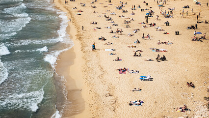 Aerial view of peoples on a beach