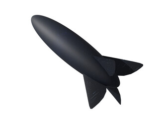 Dark space rocket with space texture with stars. 3D rendered illustration.