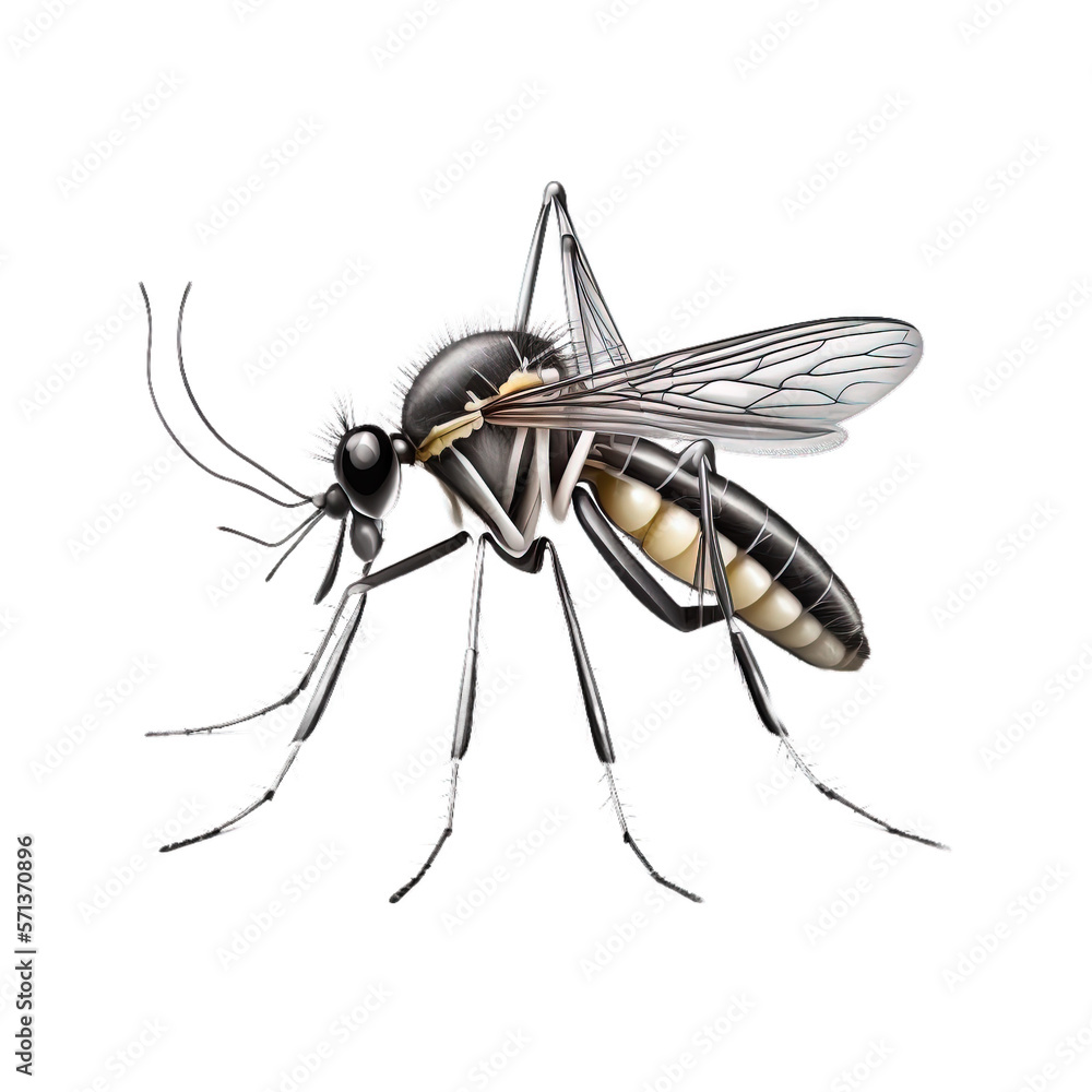 Wall mural detailed mosquito fly closeup png on transparent isolated background