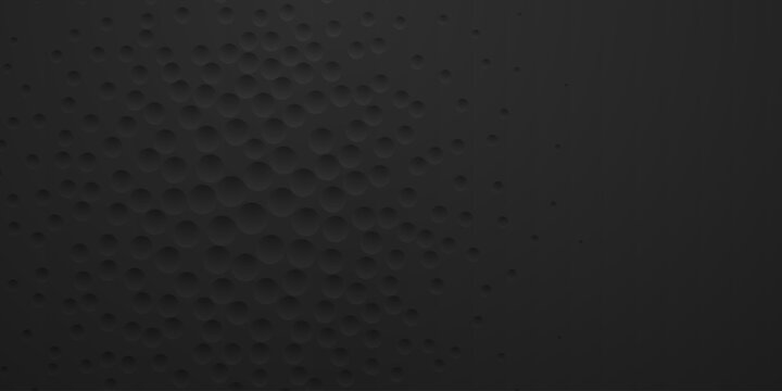 Abstract background in black colors with many concave small circles