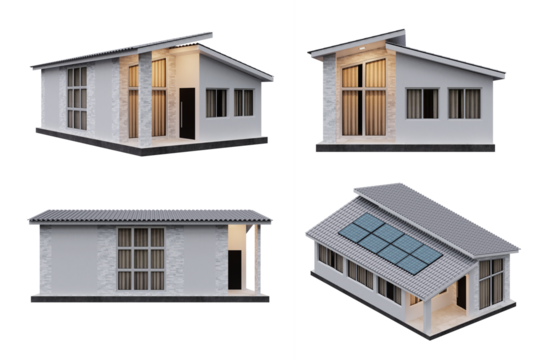 Modern house isolated