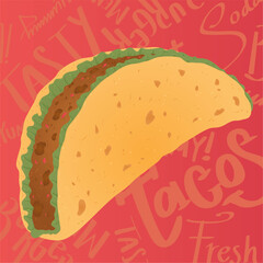 Isolated colored taco fast food Vector illustration