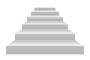3d blank white stairs.