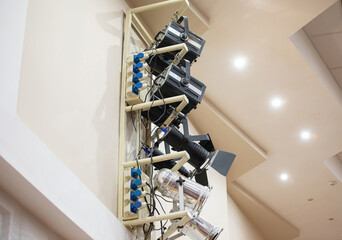 Lighting devices for stage lighting in the assembly hall,devices for lighting the stage on the ceiling