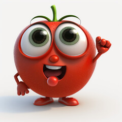 Naklejka premium Happy Tomato 3D character dancing