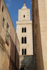 Clock tower of Cattedrale della Madonna della Bruna e di Sant’Eustachio in Matera, Italy