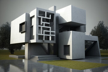 House or home design architecture concept. Real estate new idea. Ai generated