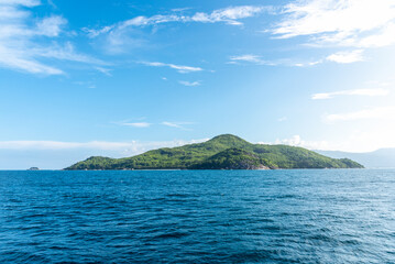 Fototapeta premium Sainte Anne island seen from the sea