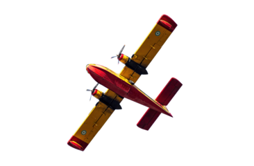 Canadair flight, Amphibious Firefighting Aircraft, Scooper isolated on transparent background. Under view. PNG