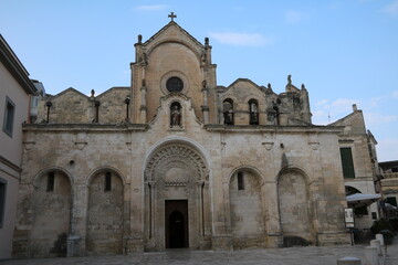 Fototapeta na wymiar Church of San Giovanni Battista in Matera, Italy 
