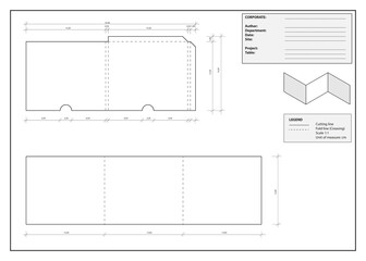 Project for the creation of a die for a trifold brochure with case