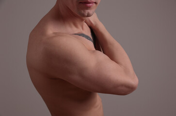 Muscular male torso, chest and armpit hair removal. Male Waxing.