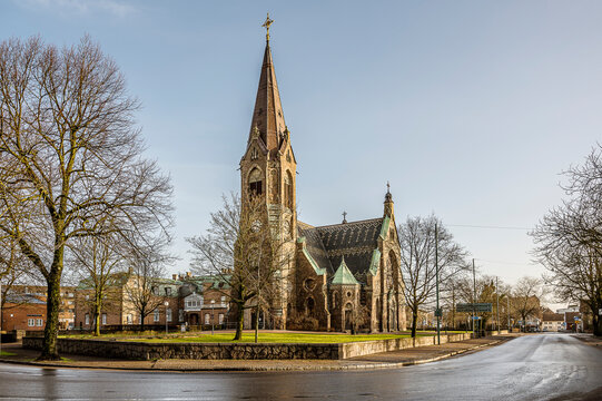 a gothic church in Falkenberg, Sweden