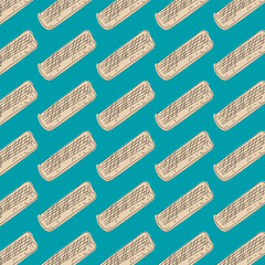 Shawarma Kebab pattern fast food. Seamless pattern. Concept of doner kebab, street food, barbecue, cuisine. Vintage design template, banner. Fresh vegetables. Vector hand drawn sketch illustration.