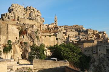 Fototapeta na wymiar Dusk over the old town of Matera, Italy 