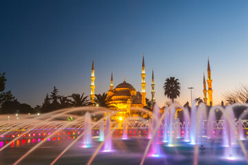 Blue (Sultanahmet) Mosque and Hagia Sophia (Ayasofya) Mosque Drone Photo, Fatih Istanbul, Turkey