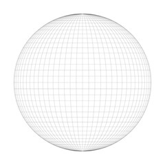 Planet Earth globe grid of meridians and parallels, or latitude and longitude. 3D vector illustration