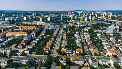 Fototapeta premium Poznan city from above, cityscape, Winogrady district