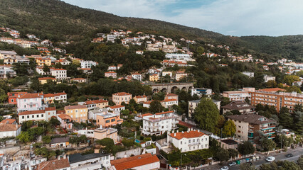 Fototapeta na wymiar Seaside town Trieste from above