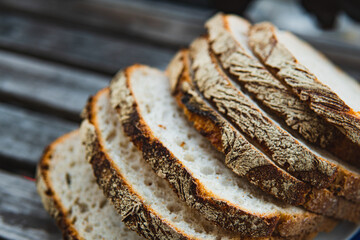 fresh white bread with crust