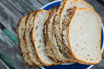 fresh white bread with crust