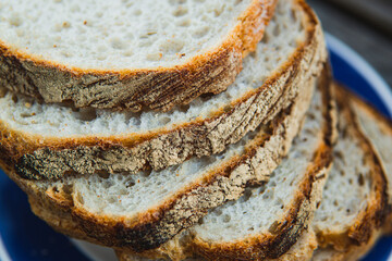 fresh white bread with crust