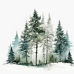 Fototapeta premium Creative Art Trees Winterland