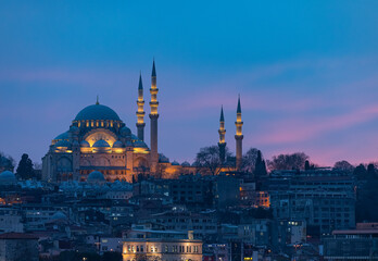 Obraz premium Suleymaniye Mosque Drone Photo, Fatih Istanbul, Turkey