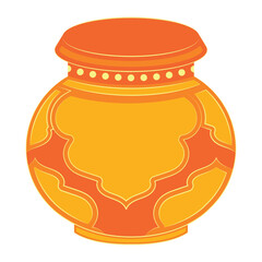 Isolated traditional hindu empty ceramic vase Vector illustration