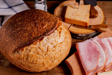 Homemade sourdough breads.