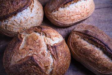 Homemade sourdough breads.