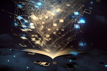 The power of Reading. Knowledge in books. Realistic AI-Generated Concept.