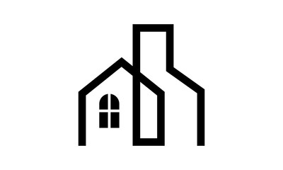 icon house building vector logo