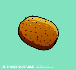 Kiwi Vert Illustration Vecteur