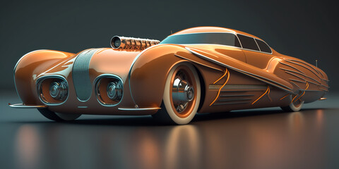 Obraz na płótnie Canvas Futuristic retro car