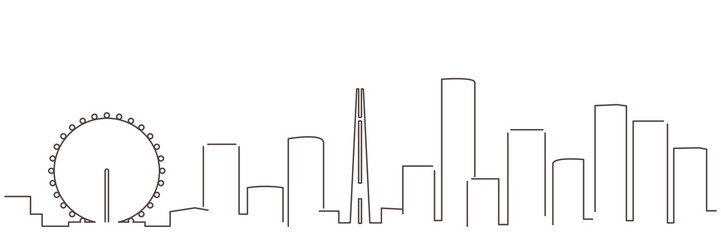 Singapore Dark Line Simple Minimalist Skyline With White Background