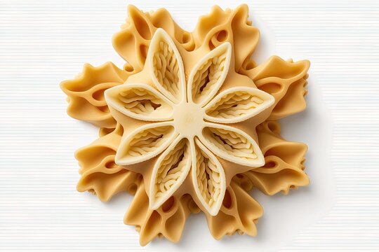 Top view of uncooked stelline pasta isolated on white. Generative AI