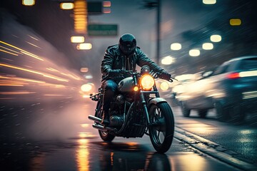 Illustration of a cruiser motorcycle - Created with generative ai