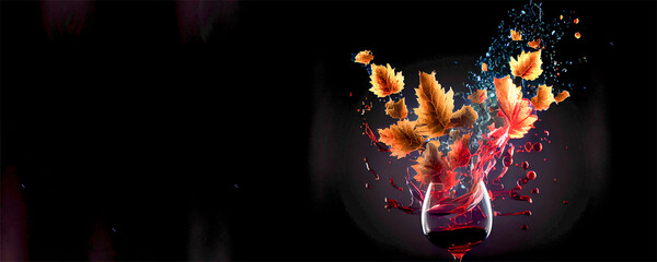 Drink wine and feel happy; illustration made with Generative AI