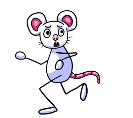 Stylized Cute Scared Mouse