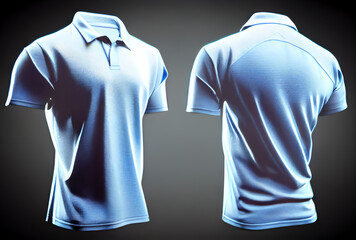 light blue polo shirt template on dark background, generative ai