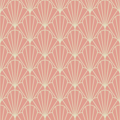 Vintage Art Deco Seamless Pattern. Line art geometric gold shapes. Modern ornaments vector illustration. Gatsby retro elegant background for fabric, wallpaper or wrapping