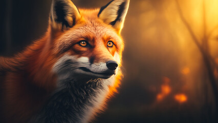 Obraz premium Red Fox. The species has a long history