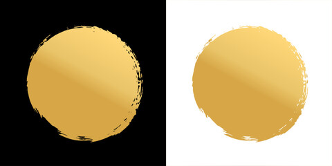 Vector gold circle frame set. Vector illustration for invitation or wedding decor, logo, labels, branding, business identity
