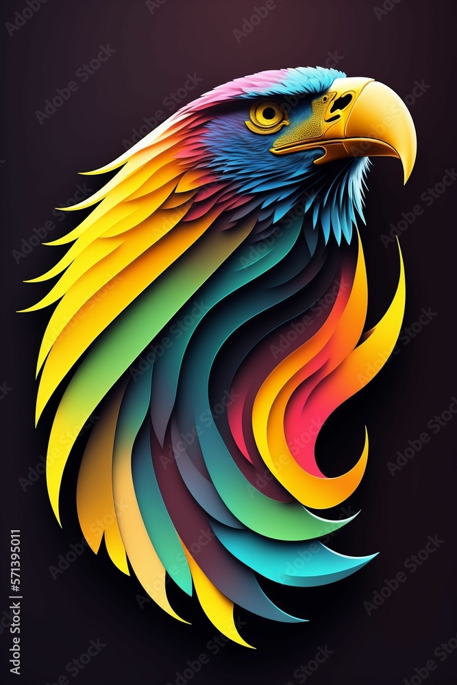 Sticker colored eagle