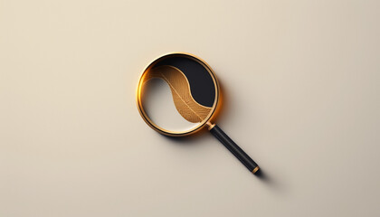 magnifying glass black and gold Generative AI